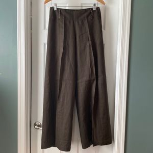 Elie Tahari Brown flare linen pants size 0